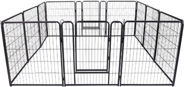 Вольєр для цуценят на 6 частин, 80 см, з 1 дверима та 5 фіксаторами, гнучкий та складаний, для квартири та саду