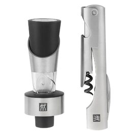 Набір сомельє ZWILLING 2 предмети: вилив для вина та штопор, нержавіюча сталь, срібний колір