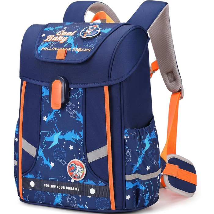 Шкільний рюкзак для хлопчика, 1-4 клас, ергономічний, з нагрудним ременем, 2025, для дітей 6-10 років, знімний поясний ремінь, світловідбиваючий, блакитний