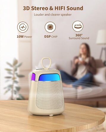 Караоке машина з 2 мікрофонами, Bluetooth, LED-підсвітка, 5 ефектів голосу, для дітей та сім'ї