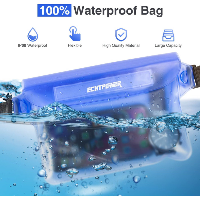 Накидка для шиї ECHTPower WPD-wasserdicht - водонепроникна, унісекс, блакитна та прозора