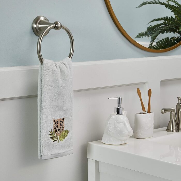 SKL Home Vern Yip Jungle Cats Toothbrush Holder, Ceramic, White