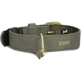 Нашийник для собак ZWEI Leo LE15 з якісної штучної шкіри, регульований, для середніх та великих собак, обхват шиї 37-50 см, Fango