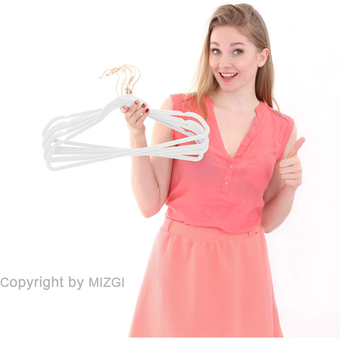 Плечики для одягу MIZGI Premium Heavy Duty, 50 шт. - білі