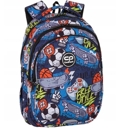 Багатовідсіковий шкільний рюкзак CoolPack, чорний, багатоколірний, 19 л