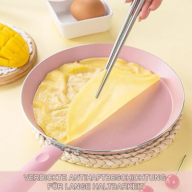 Набір сковорідок Maxspace 3 шт. з антипригарним покриттям, 18, 22, 26 см, для всіх типів плит, рожевий