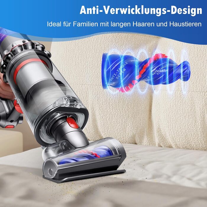Замінний насадок-щітка для пилососів Dyson V6 DC58 DC59 DC61 DC62 DC72 DC74 з LED-підсвічуванням, для твердих підлог та килимів. Електрична щітка Dyson V6