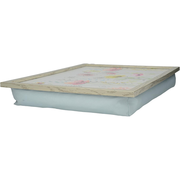 CREATIVE TOPS Everyday Use Home Cushioned Beanbag Knee Table with 'Watercolor Sketch' Decorative Print, 44 x 34 cm (44.5 x 34.3 cm), MDF, Multi/Color, 43.8 x 33.8 x 9.5 cm