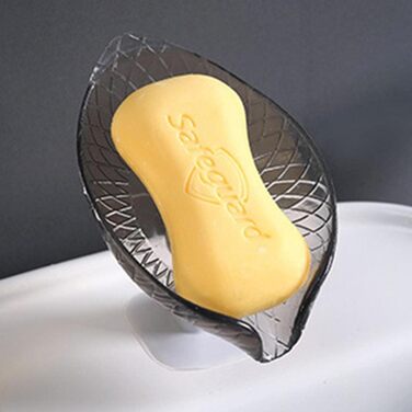 Чорна мильниця з присоском | Прозора мильниця для душу та ванни | Мильниця для мила, рушників та аксесуарів