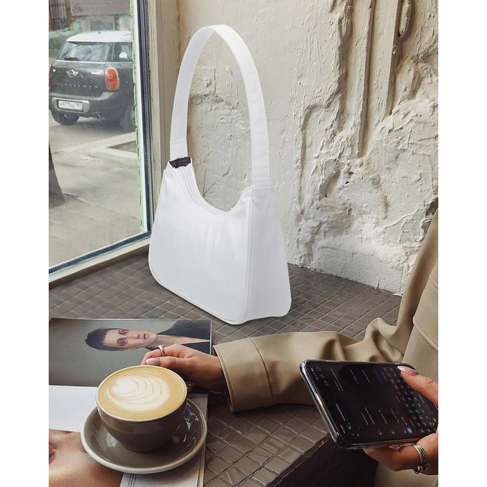 Сумка LOVEVOOK жіноча мініатюрна через плече, клатч, біла нейлонова для побачень, вечірок, покупок