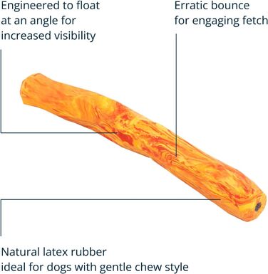 Гумова іграшка для собак RUFFWEAR Gnawt-A-Stick, апортировочна палка з латексу, преміум-іграшка для гризіння та апорту, помаранчева