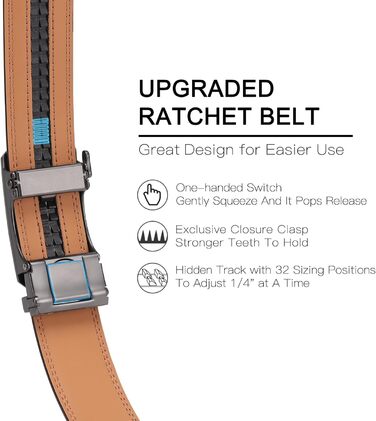 Чоловічий шкіряний ремінь SENDEFN з автоматичною застібкою, ширина 35 мм, регульований розмір, для джинсів та ділового костюма, колір: чорний/золотий, 115 см (32-38 дюймів)