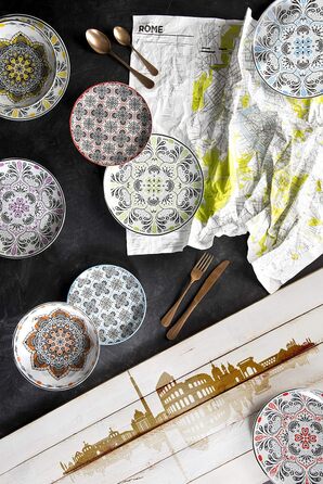 Сервіз Excelsa Roma, 18-ти частинний, порцеляна, багатокольоровий