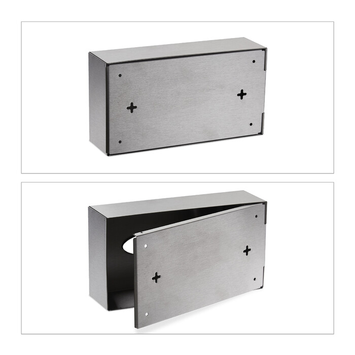 Relaxdays Cosmetic Tissue Box, Stainless Steel, Silver