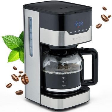 Кавоварка Profi Cook PC-KA 1169 Inox, фільтраційна, на 12-14 чашок, з сенсорним керуванням, 3 електричні режими аромату, корпус із нержавіючої сталі, фільтр, для меленої кави