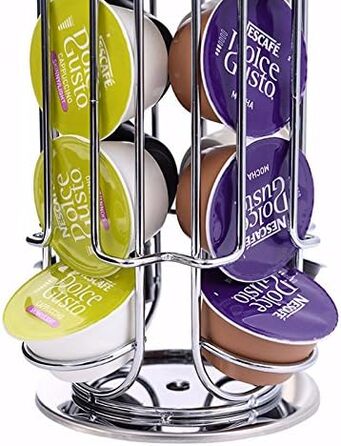 Тримач для капсул кави Exzact, сумісний з Dolce Gusto (32 капсули) - органайзер для капсул кави Dolce Gusto, диспенсер/стійка/тримач, поворотний на 360°, антиковзкий