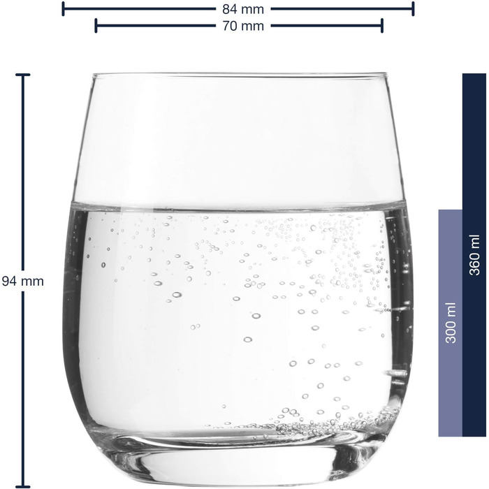 Leonardo TIVOLI Set of 6 Small Glasses, Clear Glass, 6 Pieces (1 Pack), 6