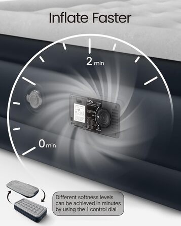 Надувний матрац iDOO з електричною помпою, самонадувний, 137x193x46 см, для дому та кемпінгу
