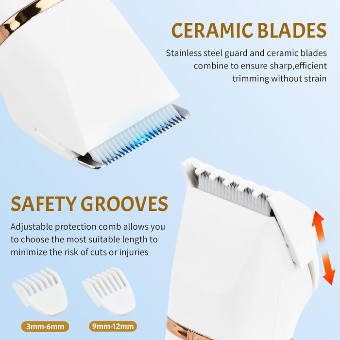 Електричний жіночий триммер 5-в-1 для тіла та обличчя, водонепроникний, USB-зарядка