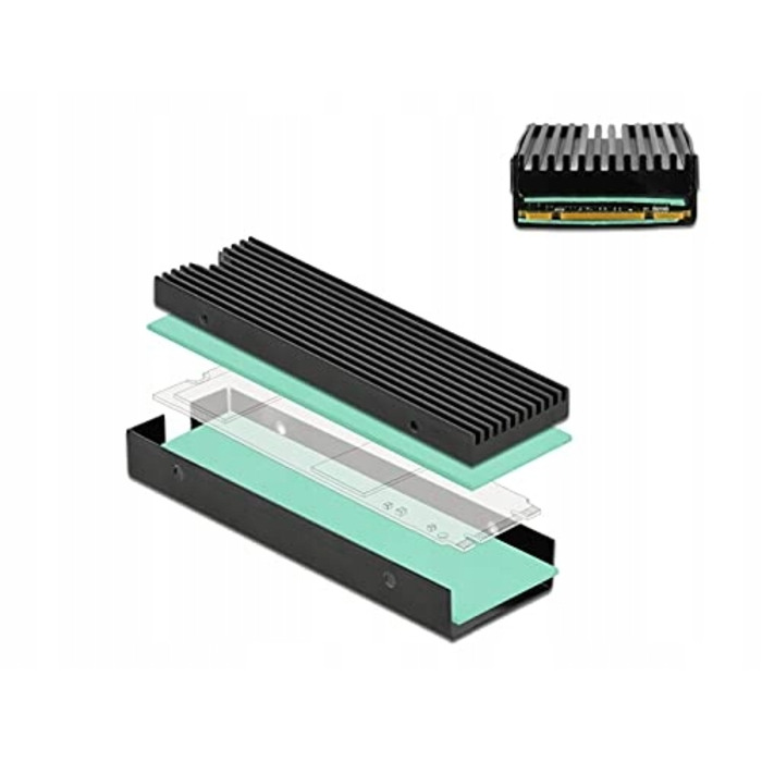 Радіатор DeLOCK для M.2 SSD 2280, чорний