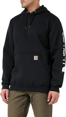 Світшот з капюшоном Carhartt Sleeve Logo для чоловіків, чорний, розмір S