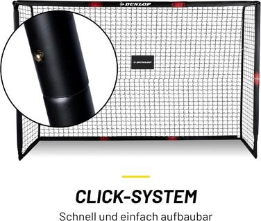 Ворота футбольні Dunlop 240x160x85/120x300x200 см, метал, для тренувань, всі вікові групи, проста збірка (чорний/червоний)