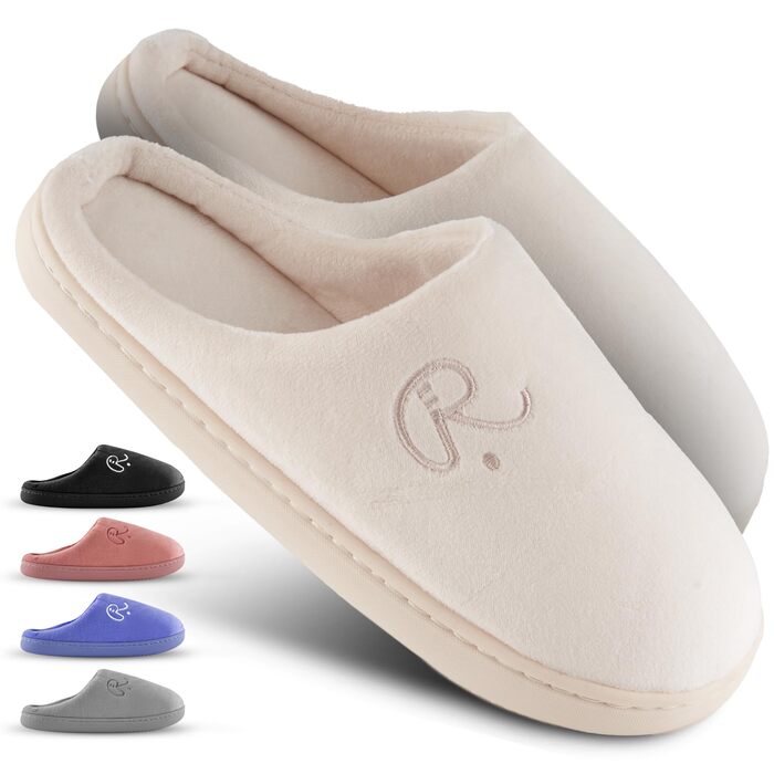 Тапочки для дому жіночі та чоловічі, розмір 35-48, антиковзаючі, для повсякденного використання та гостей | Різні кольори | Зимові та літні, для дому та вулиці (кремово-білі, 45/46 EU)