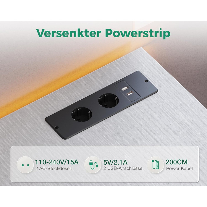Комп'ютерний стіл Coleshome 100x48 см з розетками, тримачем для навушників та кишенькою для зберігання. Білий офісний/ігровий стіл для дому та офісу.