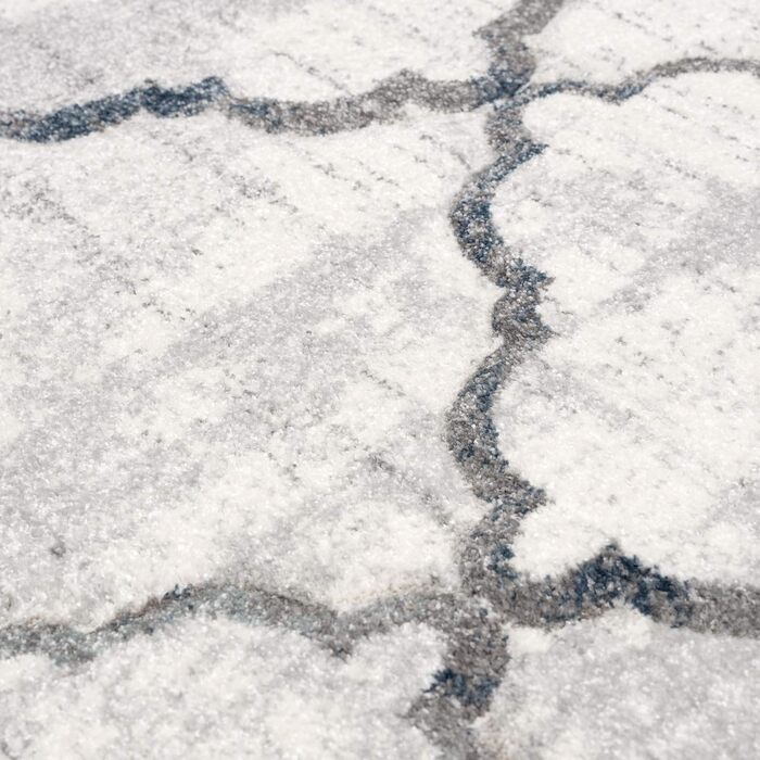 Килим для вітальні SANAT Modern Design - короткий ворс, для вітальні, спальні, кухні, ручна обробка, сертифікат Öko-Tex 100, сірий, 80x150 см