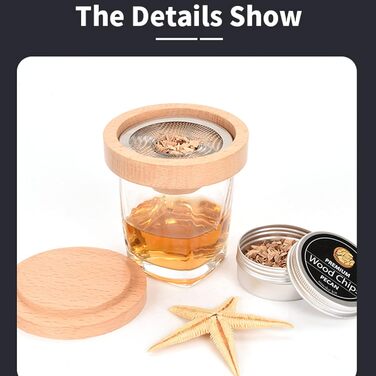 Набір для приготування коктейлів з димом: ретро-набір для віскі та бурбона з ліхтариком, 4 смаки