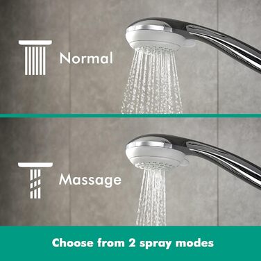hansgrohe Crometta 85 - Showerhead, Hand Shower with Showerhead, Showerhead with Anti-Limescale Function, Chrome, 28563000 (2 Spray Patterns)