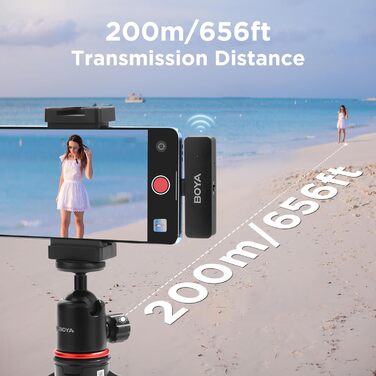 Мікрофон петличний Boya BY-V4D бездротовий для iPhone 15, Android, смартфонів, відеозйомки, подкастів, YouTube