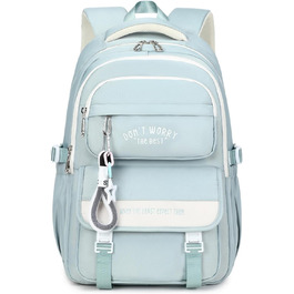 Шкільний рюкзак Tanou для підлітків, дівчаток, 4-12 клас. Великий водонепроникний рюкзак для школи, середньої та вищої освіти, блакитний