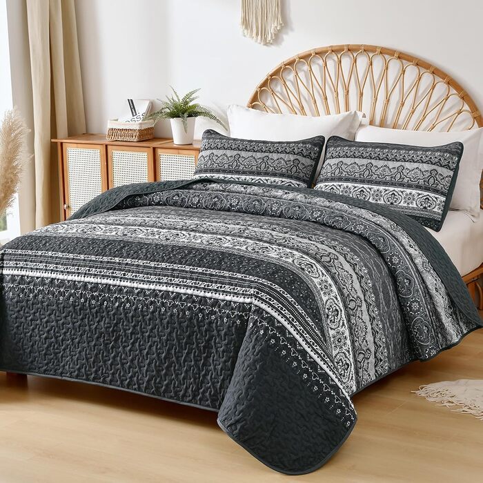 Пухова ковдра WONGS Bohemian, King-size, жовто-помаранчевий колір, мікрофібра, 261.6 x 228.6 см, 3 шт. (King, Чорний)