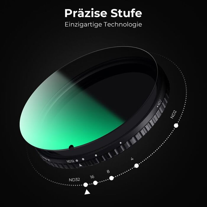 Фільтр ND K&F Concept 82mm Variabler ND Filter (ND2-32) Nano-Xcel для фотографії пейзажів та відео