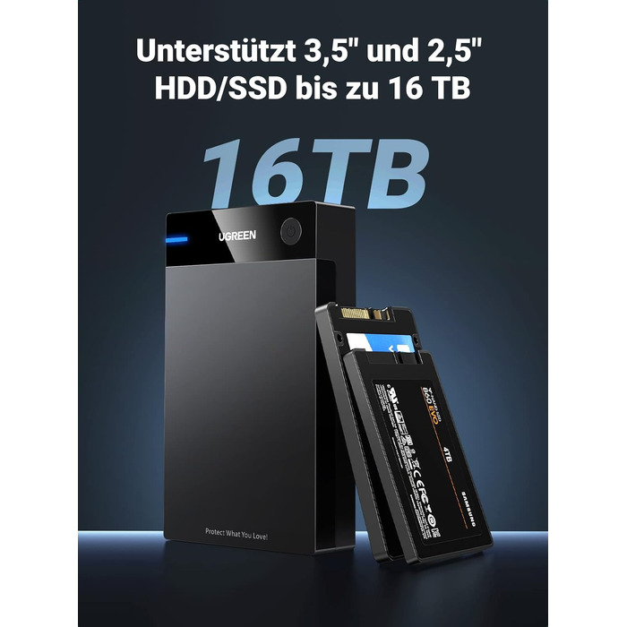 Зовнішній корпус для жорсткого диска UGREEN USB 3.0 UASP 3.5 дюйма для HDD/SSD