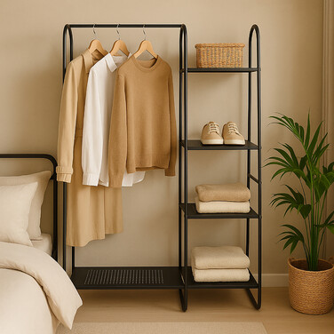 Relaxdays 5-Tier Clothes Rack in Black