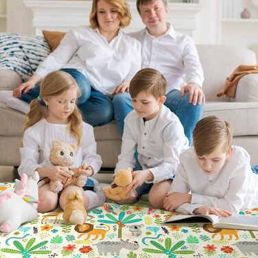Outplea Extra Large Kids Picnic Blanket Waterproof 200 * 200cm, Beach Mat Camping Blanket Padded Foldable, Outdoor Travel Mat Picnic Blanket, Zoo