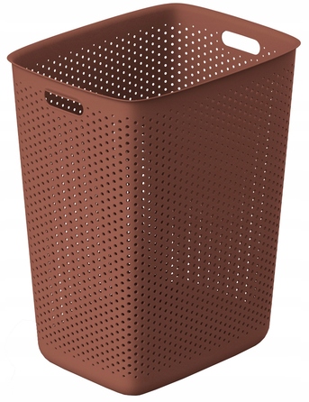 Кошик для білизни з кришкою, 60 л, перфорований, компактний, для ванної кімнати