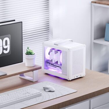 Корпус для ПК Jonsbo C6 MAX білий – компактний mATX з ручкою, сітчаста передня панель, підтримка GPU до 335 мм, CPU-кулер до 170 мм, 5 місць для вентиляторів