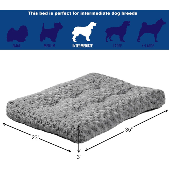 М'яке ліжко для тварин Midwest Homes for Pets QuietTime Deluxe Gray Ombre Swirl, XXS, машинне прання, протиковзна основа, 46 см, 88 x 58 x 7 см