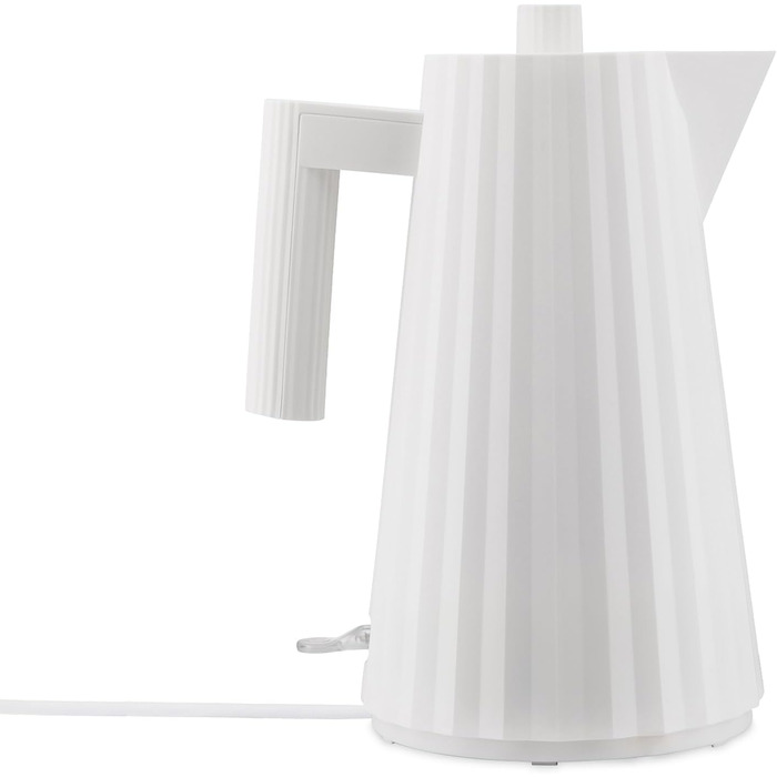 Alessi Plissé Electric Kettle - 2400W, 1.7L, White Thermoplastic Resin Kettle with European Plug