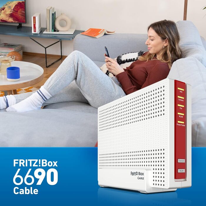 Роутер FRITZ!Box 6690 Cable: Wi-Fi 6, DOCSIS 3.1, USB 3.0, DECT
