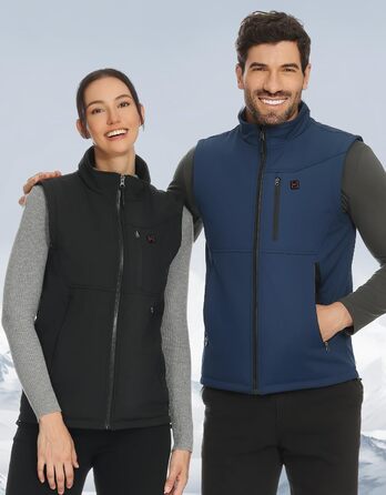 Обогреваемая жилетка KEMIMOTO с функцией App, для мужчин и женщин, с аккумулятором 10000mAh, 4 зоны обогрева, для мотоцикла, катання на лижах (Синій, L)