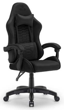 Ігрове крісло Hell's Chair HC-1000 Black, тканина, чорний