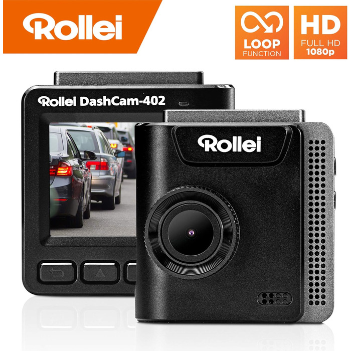 Відеореєстратор Rollei Dashcam 402 GPS з G-сенсором | Автомобільна камера 1080p Full HD | Для відеоспостереження та паркування