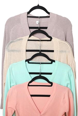 Набір вішалок для одягу SVITA 10 шт. для костюмів, чорного кольору, з антиковзаючим покриттям