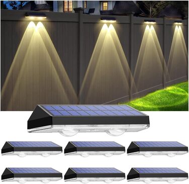 Outdoor Solar Lights - Waterproof Garden Lamps with LED for Terrace, Garden, Steps & Stairs, 2 Modes (Warm White/Color Changing) - 6 Pack