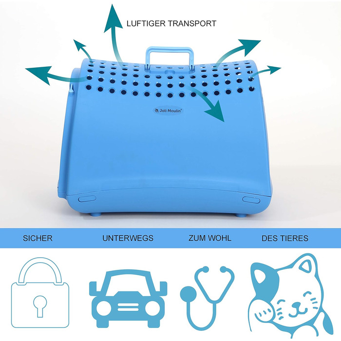 Транспортна переноска для котів та кошенят 40x50 см, антрацит New Life | екологічна переноска з 100% переробленого пластику