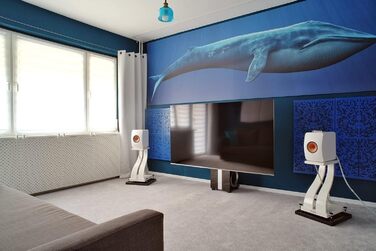 Акустичні панелі Bluetone Acoustics Binary AbFuser — звукопоглинаючі та дифузійні панелі для домашнього кінотеатру, студії та вітальні (100x50x10 см, колір Ecru)